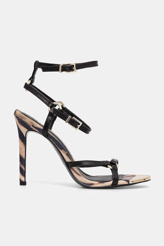 Just Cavalli sandały skórzane 78RA3S23ZPA33899 czarny SS25