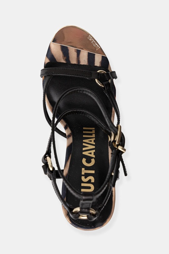 Just Cavalli sandały skórzane czarny 78RA3S23ZPA33899