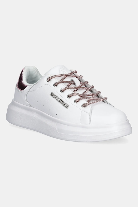 Kožne tenisice Just Cavalli platforma bijela 78RA3SB1ZPA86S16