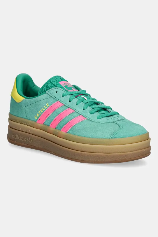 Semišové tenisky adidas Originals Gazelle Bold imitace kůže zelená JH9668