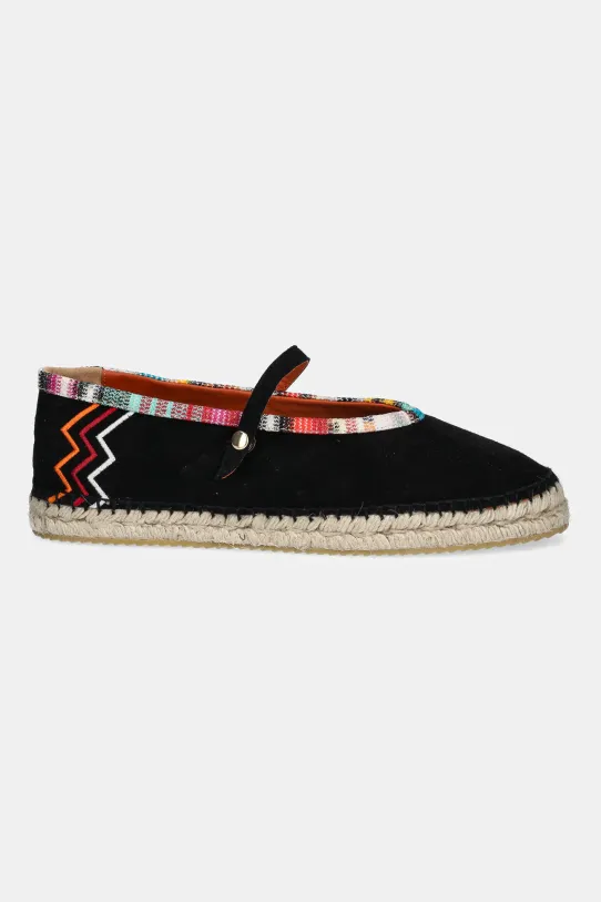 Semišové espadrilky Missoni Lola MWB012.001 čierna SS25