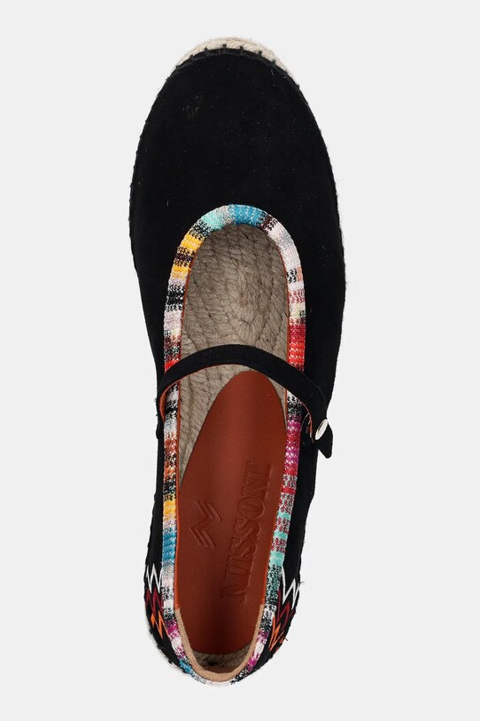 Semišové espadrilky Missoni Lola čierna MWB012.001
