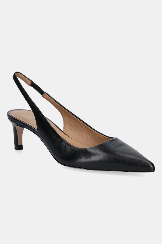 Kožené lodičky BOSS Janet usňová koža čierna 50542378.001