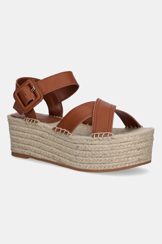 BOSS sandali in pelle Machica tessile marrone 50542356.220