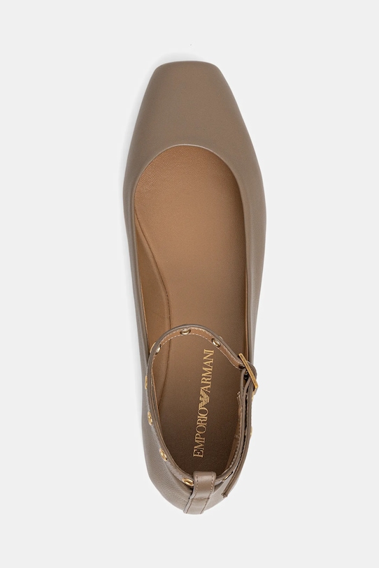 Kožne balerinke Emporio Armani smeđa X3D303.XF271.00070