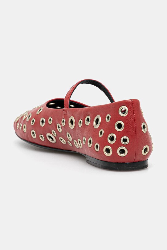 Încălțăminte Tory Burch balerini de piele Eyelet Mary Jane Ballet 162679.960 burgundia