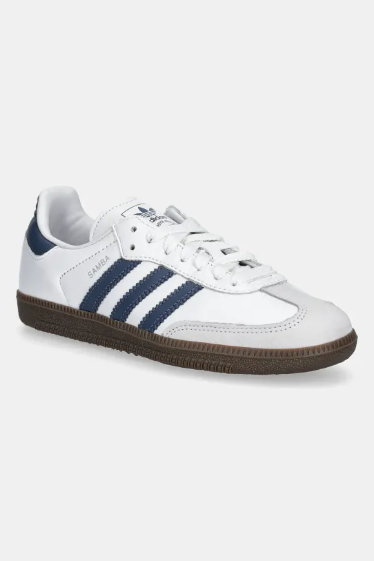 Kožené tenisky adidas Originals Samba Og W plochá bílá JH5688