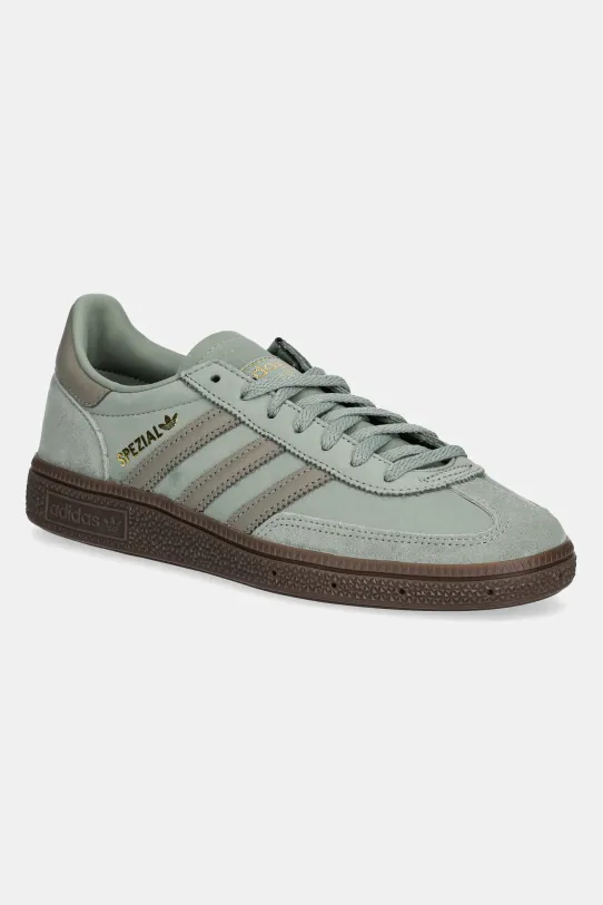 Nubukové tenisky adidas Originals Handball Spezial W nízký zelená JI2645