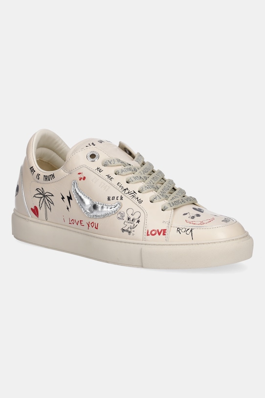 ZADIG&VOLTAIRE sneakers din piele Fly On Love plată bej SWSN01568