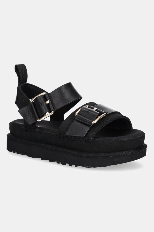 UGG sandały skórzane Goldenstar Villa tekstylny czarny 1167392.BLK