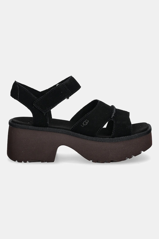 UGG sandały zamszowe New Heights Ankle Strap 1167475.BLK czarny SS25