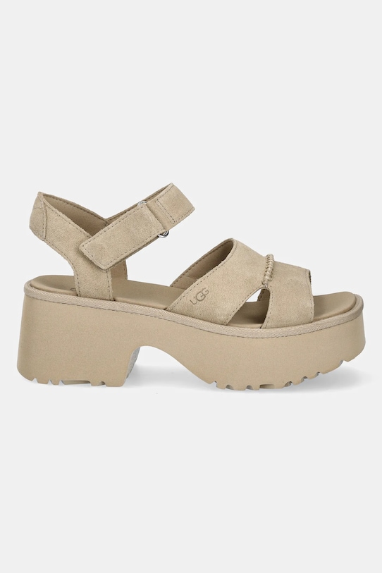 UGG sandały zamszowe New Heights Ankle Strap 1167475.MDSD beżowy SS25