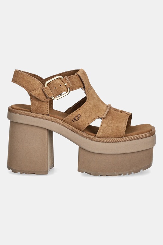 Semišové sandále UGG New Heights Platfort-Strap 1167478.CHE hnedá SS25