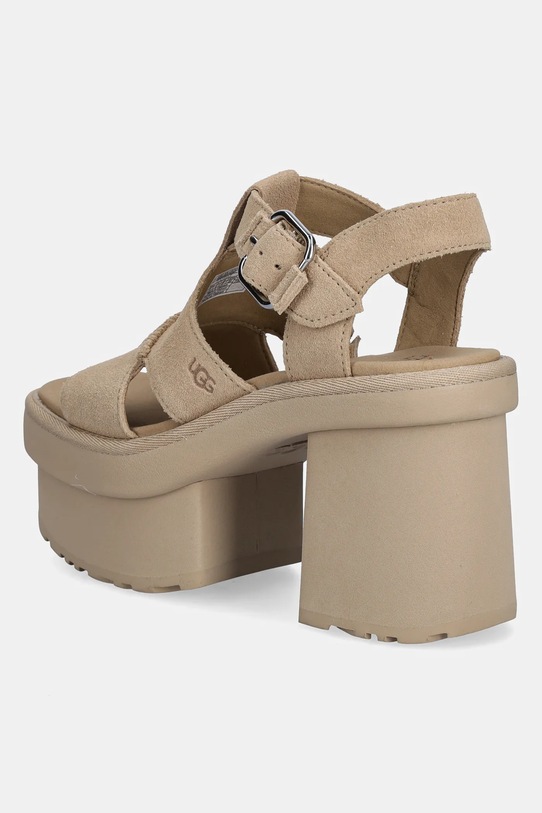 Obuwie UGG sandały zamszowe New Heights Platfort-Strap 1167478.MDSD beżowy