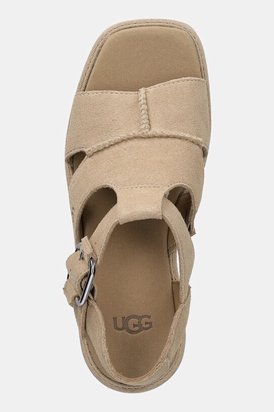 UGG sandały zamszowe New Heights Platfort-Strap beżowy 1167478.MDSD