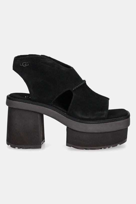 UGG sandały zamszowe New Heights Platform 1167479.BLK czarny SS25
