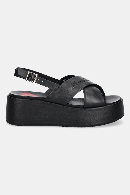 Δερμάτινα σανδάλια Love Moschino JA16187I0MIA0000 μαύρο SS25