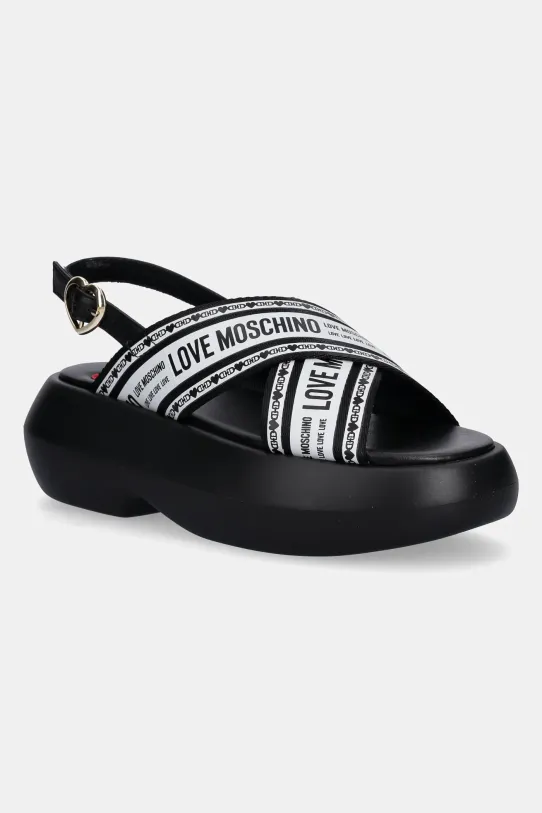 Love Moschino sandały tekstylny czarny JA16207I0MIX200A