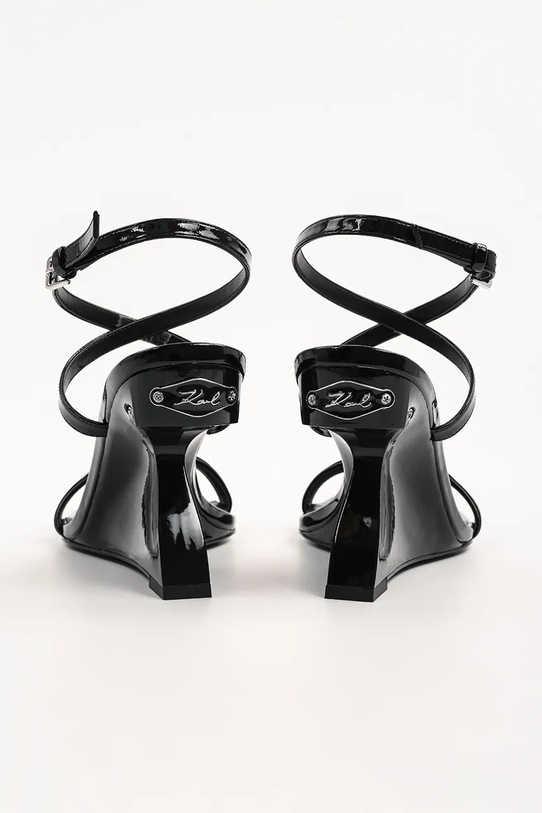 Încălțăminte Karl Lagerfeld sandale de piele WAVERLY KL34612.1BP negru