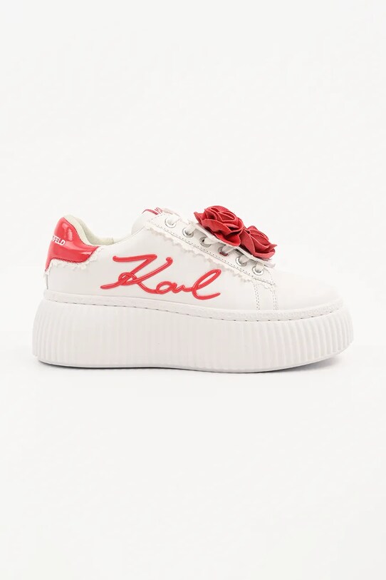 Karl Lagerfeld sneakersy skórzane KREEPER LO platforma biały KL42310F.01D