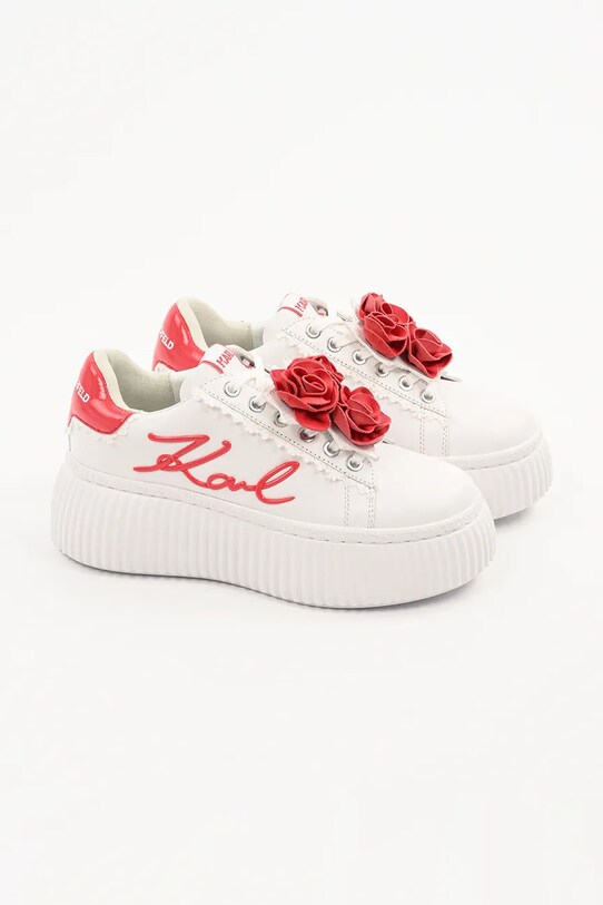 Karl Lagerfeld sneakersy skórzane KREEPER LO KL42310F.01D biały SS25