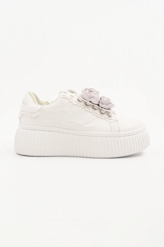 Karl Lagerfeld sneakers din piele KREEPER LO platformă alb KL42310F.01W