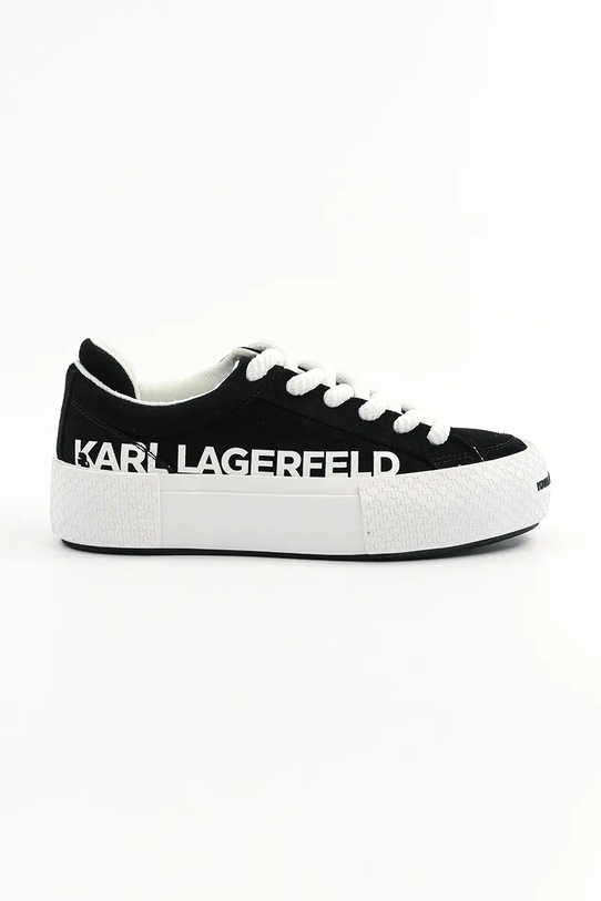Tenisice od brušene kože Karl Lagerfeld SKATE ravni crna KL60722.500
