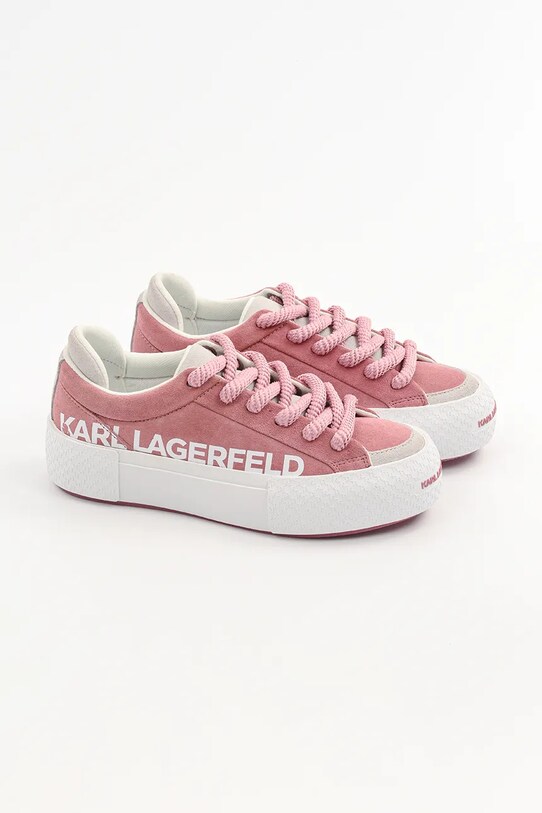 Karl Lagerfeld teniși din piele intoarsă SKATE KL60722.5PP roz SS25