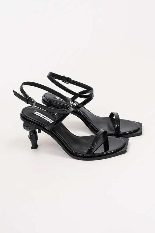 Kožené sandály Karl Lagerfeld KARL NFT HEEL KL39115.000 černá SS25