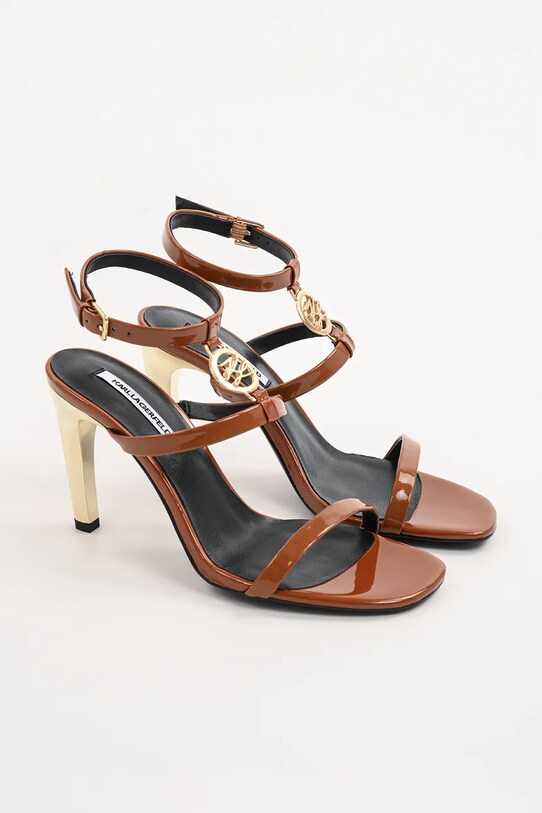 Karl Lagerfeld sandale de piele BELVIA KL32914.022 maro SS25