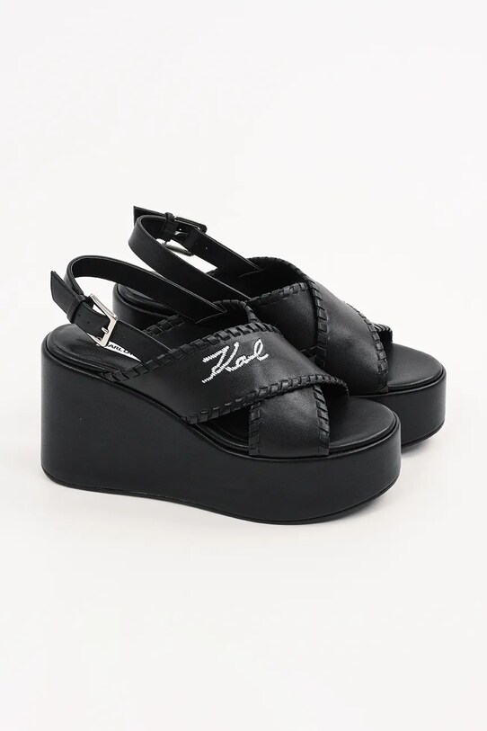 Karl Lagerfeld sandały skórzane WENDY KL33372.000 czarny SS25