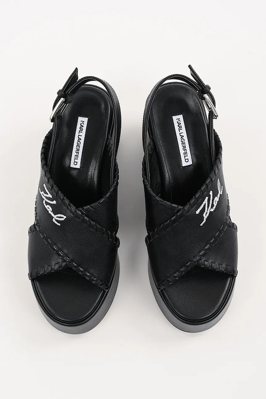 Karl Lagerfeld sandały skórzane WENDY czarny KL33372.000