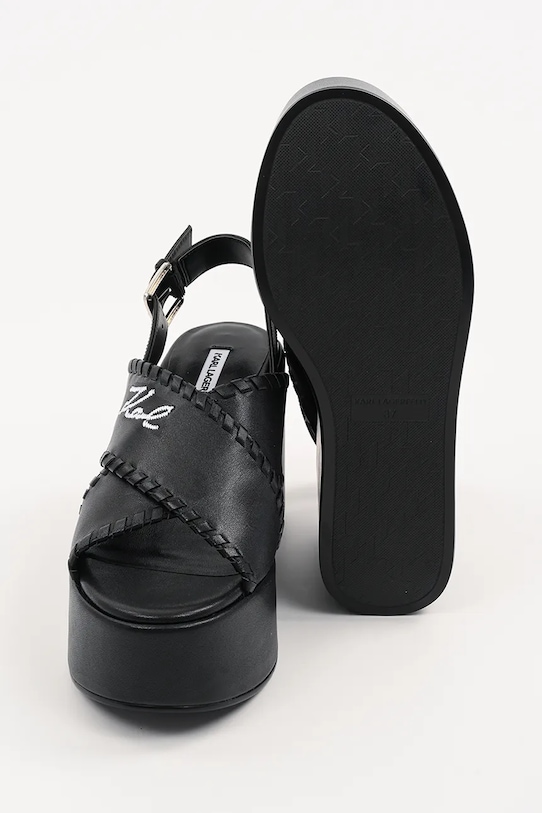 Karl Lagerfeld sandale de piele WENDY KL33372.000 negru