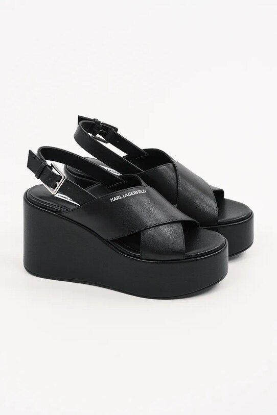 Karl Lagerfeld bőr szandál WENDY KL33325.000 fekete SS25
