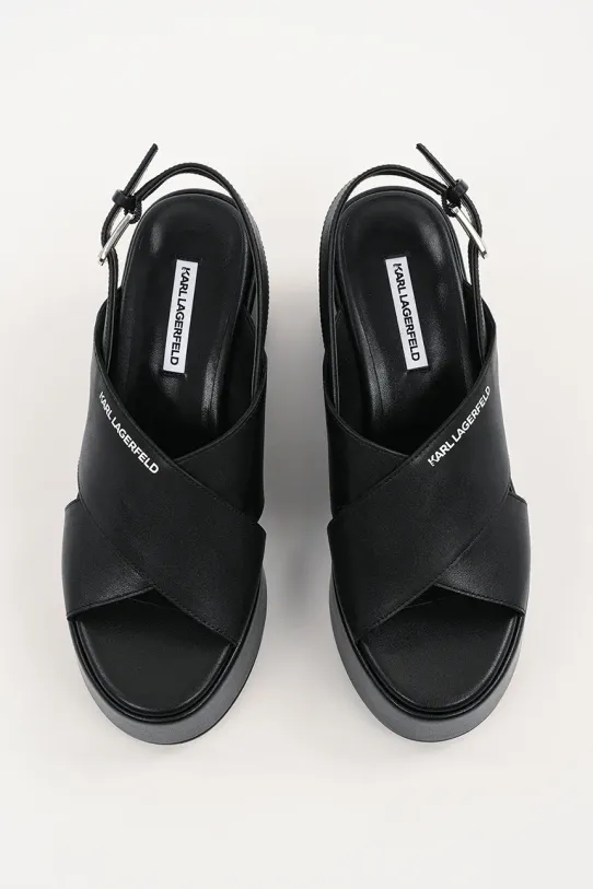 Karl Lagerfeld sandały skórzane WENDY czarny KL33325.000