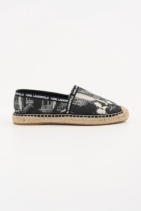 Karl Lagerfeld espadrile KAMINI textil negru KL80125A.900