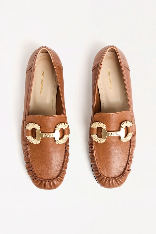 Usnjeni mokasini Karl Lagerfeld ELEIA rjava KL41123.022