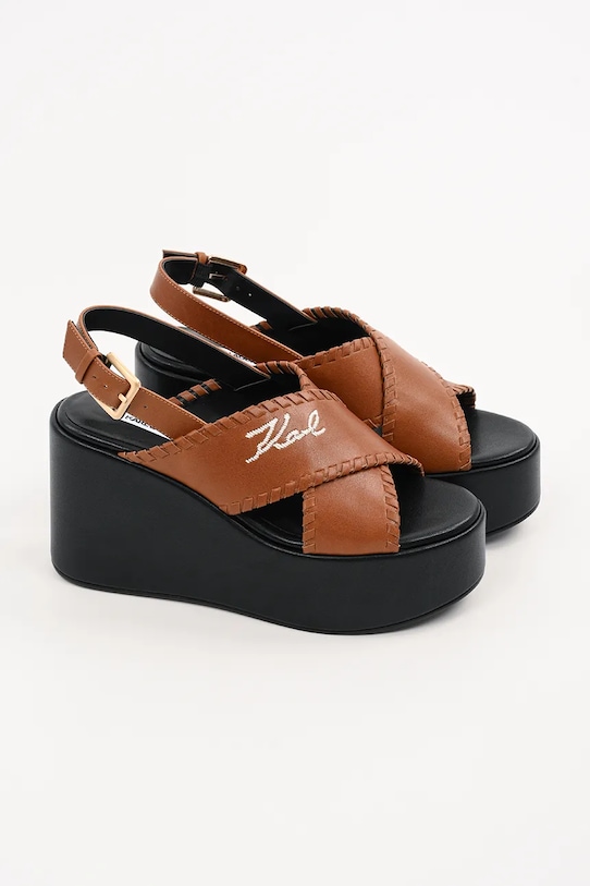 Karl Lagerfeld szpilki WENDY KL33372.020 brązowy SS25