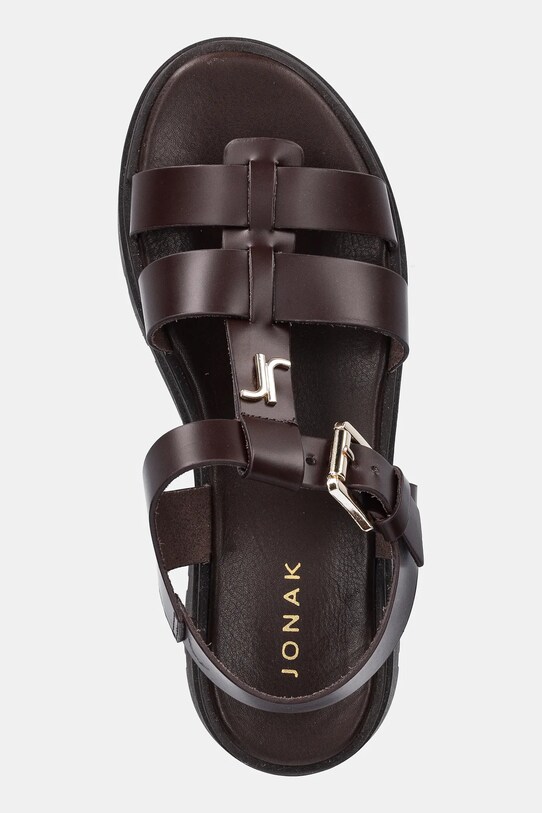Jonak sandale de piele LONDRES burgundia 3600024