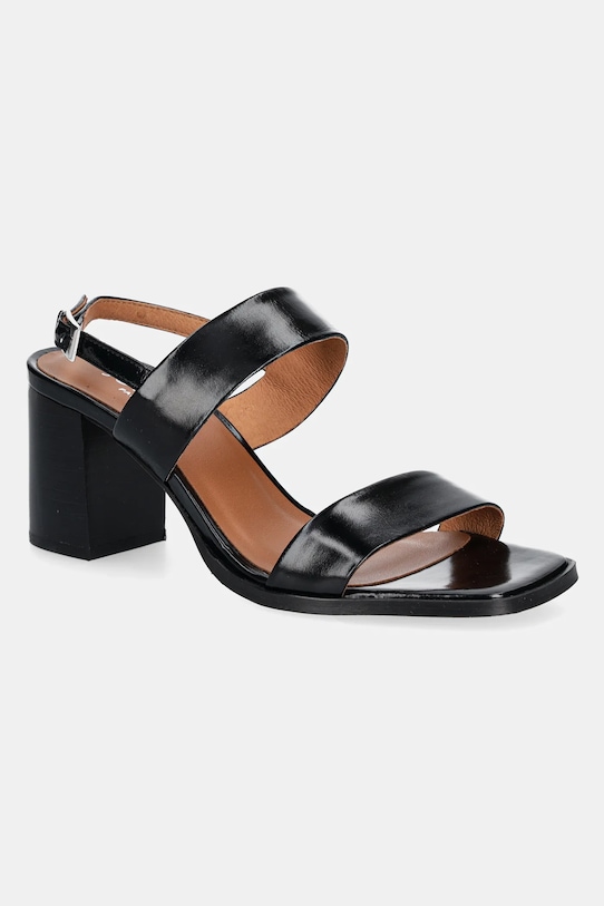 Jonak sandały skórzane VALMONT słupek czarny 3600127