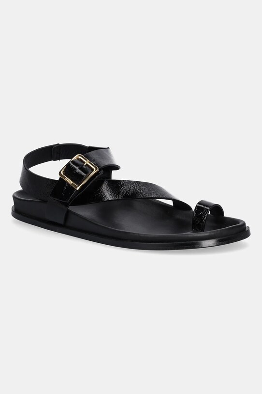 Alohas sandale de piele Siren piele patentata negru S100740.01