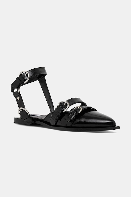 Kožené baleríny Alohas Thalara otevřená pata černá S100838.01