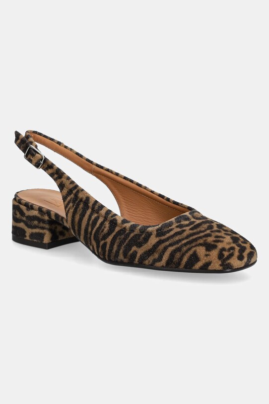 Billi Bi czółenka zamszowe słupek brązowy A8062.Leopardo