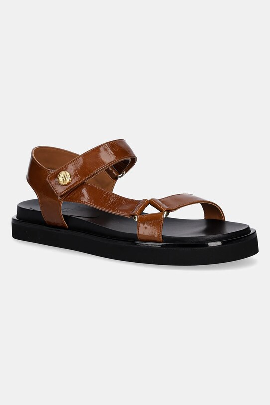 Billi Bi sandale de piele platformă maro A8522.Palisandro