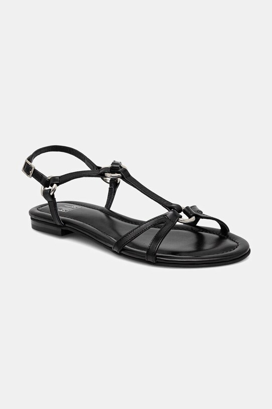 Billi Bi sandały skórzane płaski czarny A8700.Black