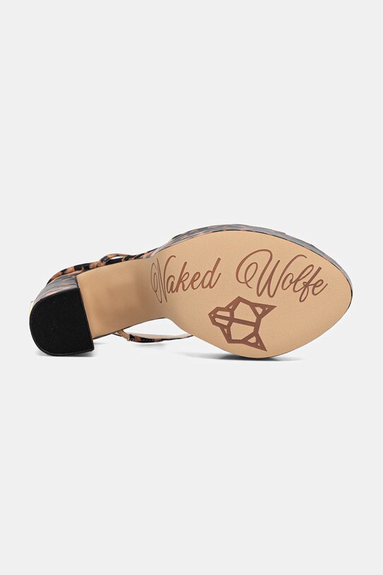 Naked Wolfe sandale Fire Fire.Satin.Leopard maro