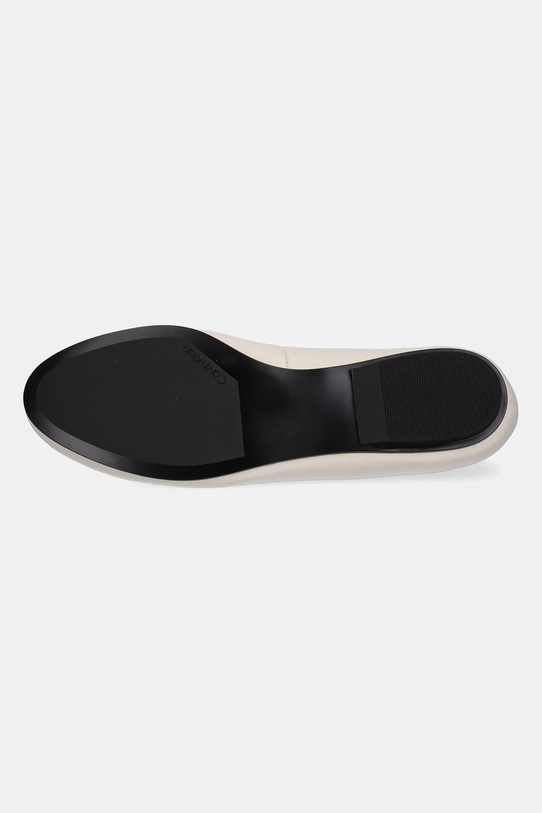 Calvin Klein baleriny skórzane FLAT MARY JANE - LTH HW0HW02341 beżowy