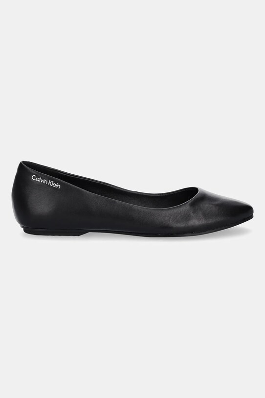 Calvin Klein balerini de piele FLAT MARY JANE - LTH HW0HW02341 negru SS25