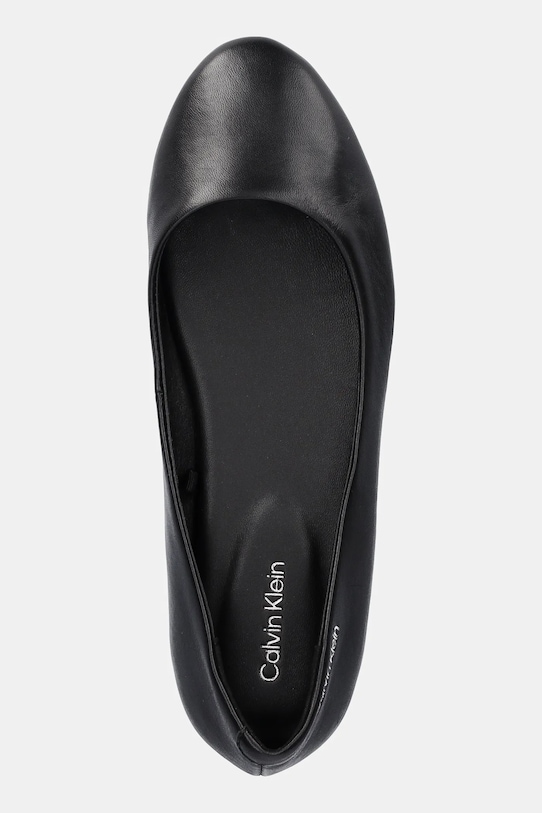 Шкіряні балетки Calvin Klein FLAT MARY JANE - LTH чорний HW0HW02341