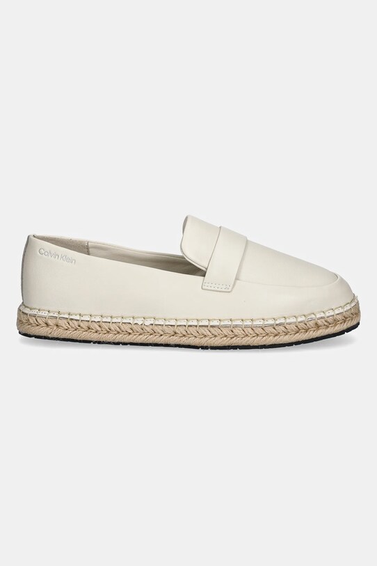 Кожени еспадрили Calvin Klein ESPADRILLE W/CK HW - LTH HW0HW02390 бежов SS25